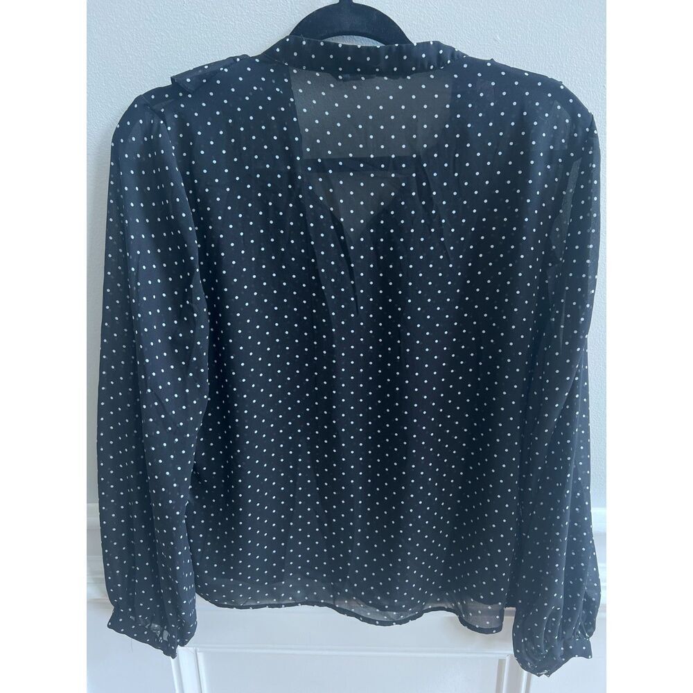 Low Price! Zara Black Polka Dot Ruffle Blouse – Size M - Picture 2 of 4